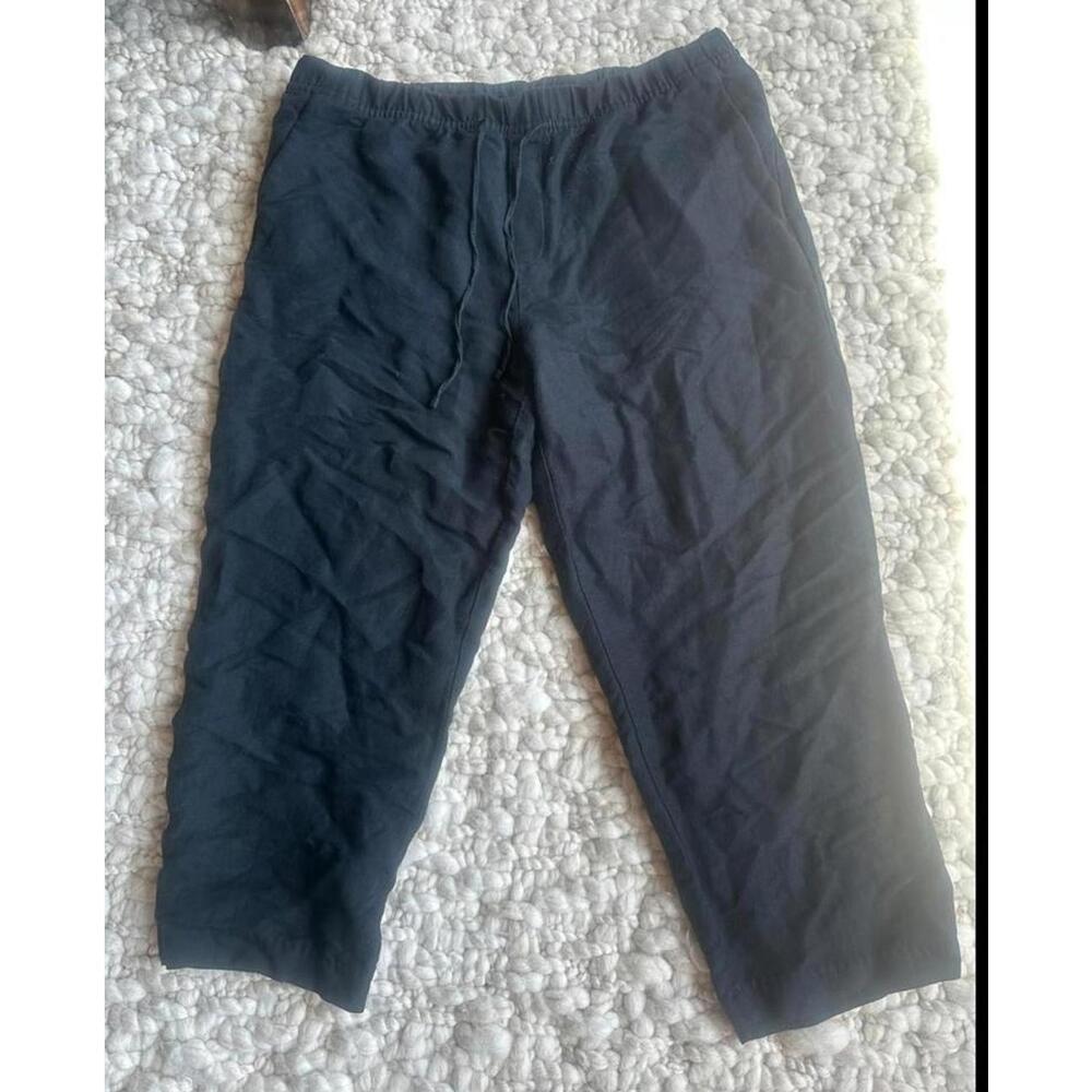 Linen Black Capris Pants